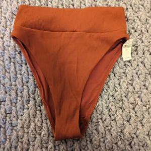 Aerie high waist cheeky ribbed bikini bottom small new